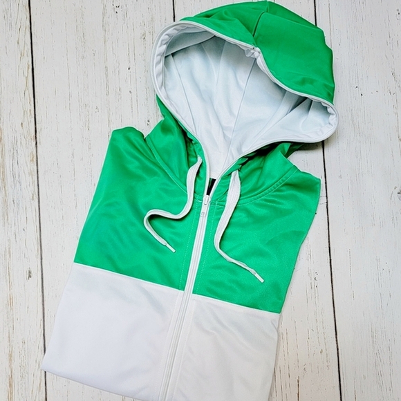 H&M Men's Green & White Zip Up Track Jacket - Picture 2 of 12